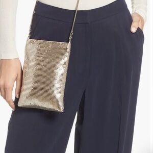 Nordstrom metallic mech purse handbag bag. Crossbody, silver, bling. NWT